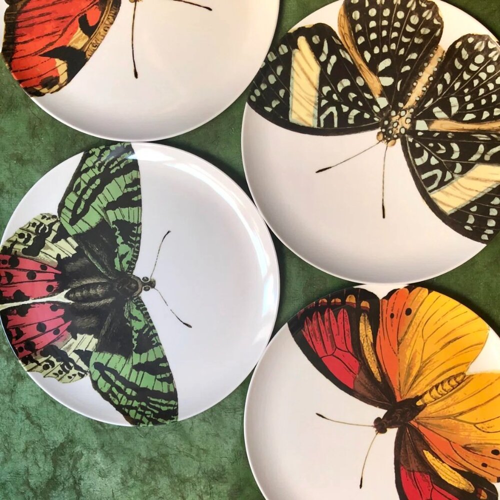 Thomas Paul Metamorphosis Butterfly Side Plates (#1) set of 4 - Picture 6 of 6
